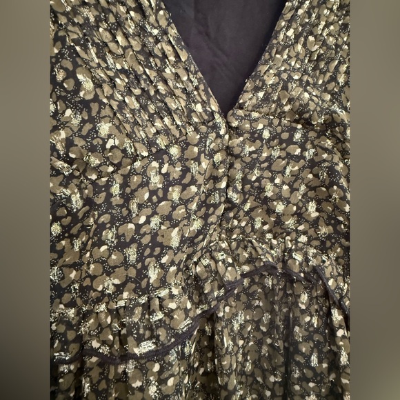 Urban Outfitters green shimmery Long Sleeve mini Dress fairy cottagecore dress - Picture 4 of 7